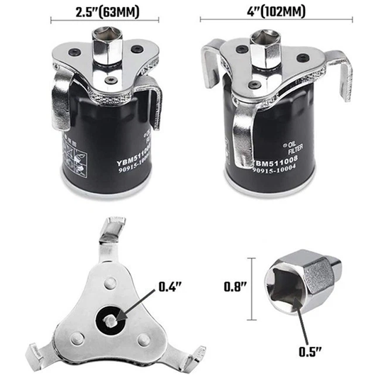 Workpro WP319011WE 3-Jaw Self Adjusting Oil Filter Wrench 1/2" | Workpro by KHM Megatools Corp.