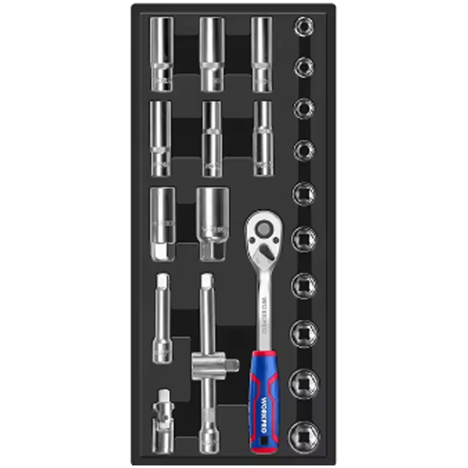 Workpro WP209040WE Socket Wrench Set DR.3/8" 23Pcs | Workpro by KHM Megatools Corp. Main image