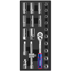 Workpro WP209040WE Socket Wrench Set DR.3/8" 23Pcs