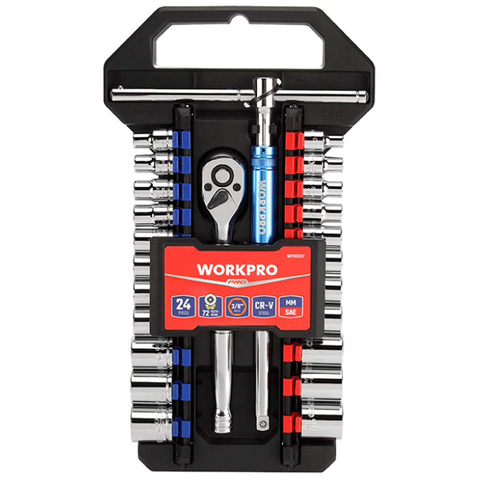 Workpro WP202553 Speed Socket Wrench Set 3/8" 24Pcs | Workpro by KHM Megatools Corp. Main image