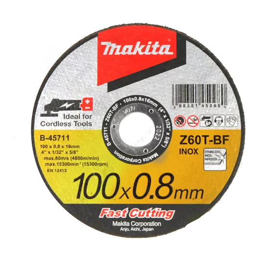Makita B-45711 Cut Off Wheel Inox Stainless Steel 4" | Makita by KHM Megatools Corp.