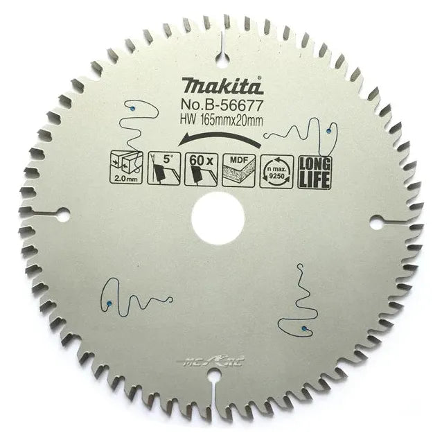 Makita B-56677 Circular Saw Blade for MDF 165x20x60T | Makita by KHM Megatools Corp.