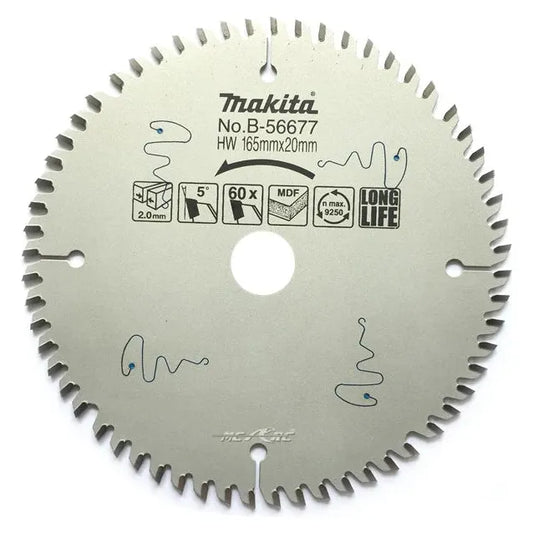 Makita B-56677 Circular Saw Blade for MDF 165x20x60T | Makita by KHM Megatools Corp.
