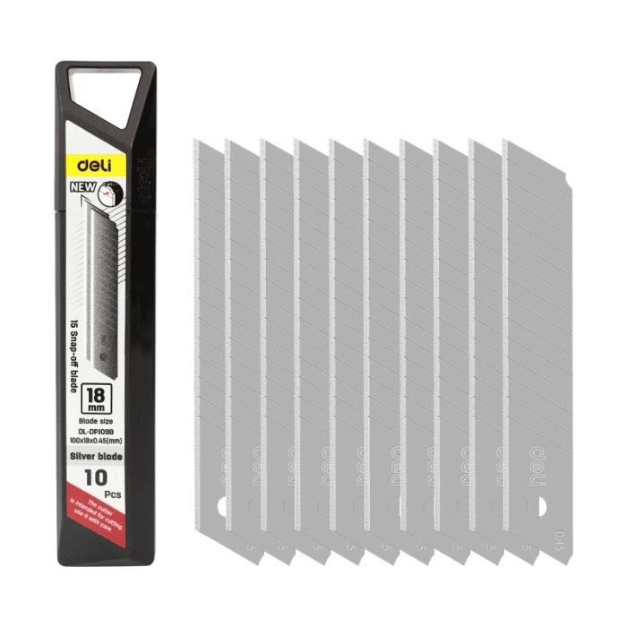 Deli EDL-DPJ09B 10pcs 18mm Sharp Knife Blade Set | Deli by KHM Megatools Corp.