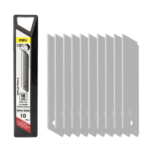 Deli EDL-DPJ09B 10pcs 18mm Sharp Knife Blade Set | Deli by KHM Megatools Corp.