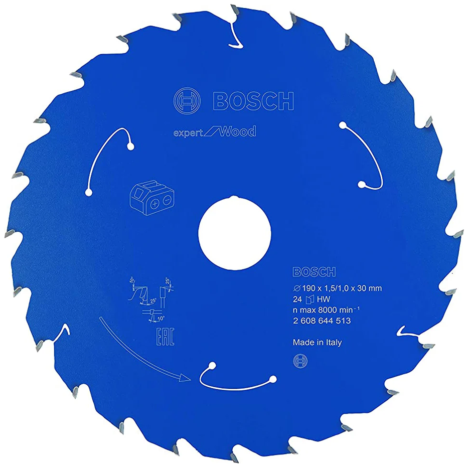 Bosch Circular Saw Blade Expert for Wood 7-1/4"x 24T (2608644513) MADE IN ITALY | Bosch by KHM Megatools Corp. Main image