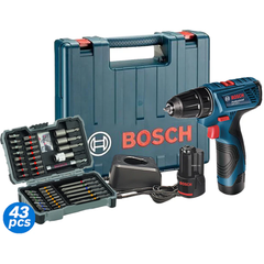 Bosch GSR 120-Li Cordless Drill Driver 12V Kit Accessory Set 43pcs (06019F70K6) | Bosch by KHM Megatools Corp.