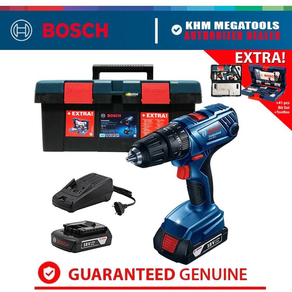 Bosch GSB 180-Li Cordless Hammer Drill + 41 pcs Bit Set and Case | Bosch by KHM Megatools Corp.