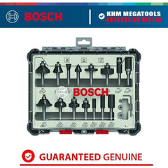 Bosch Router Bit Set 1/4" Shank (15pcs) [2607017473] | Bosch by KHM Megatools Corp.
