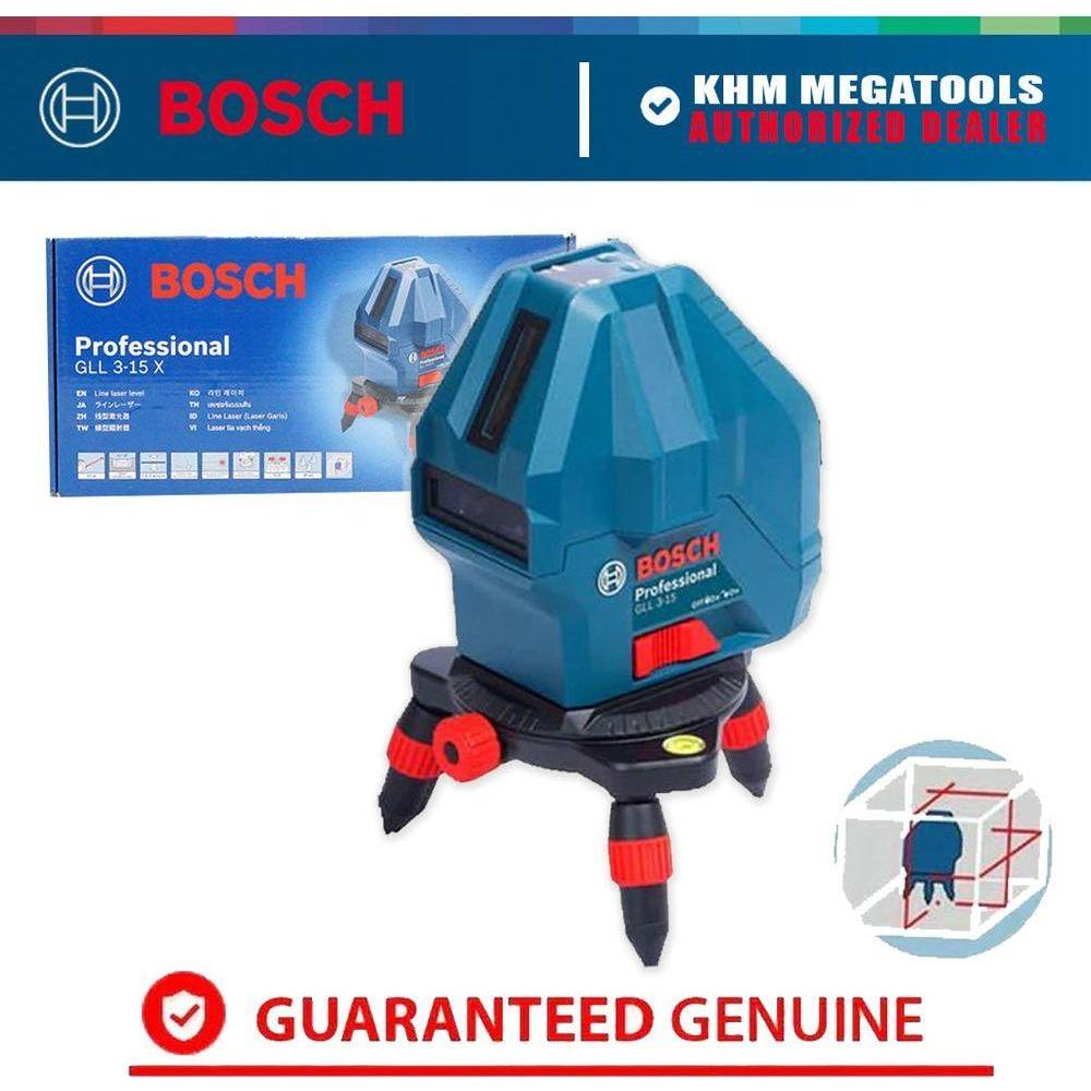 Bosch GLL 3-15 X Line Laser level [3x Lines] with Plumb Points (15 meters) | Bosch by KHM Megatools Corp.