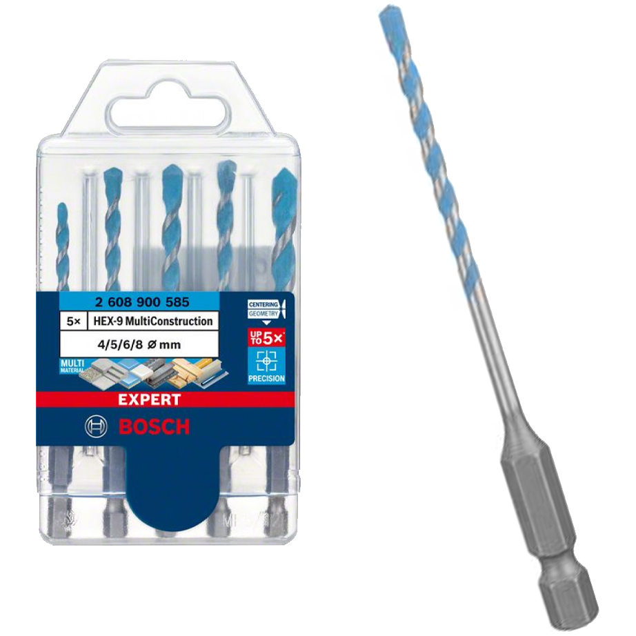 Bosch Multi-Construction Drill Bit Hex Shank Set 5Pcs (2608900585) | Bosch by KHM Megatools Corp.