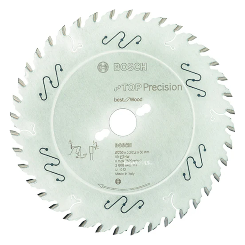 Bosch Top Precision Wood Circular Saw Blade 10" x 40T (2608642111) Made in Italy | Bosch by KHM Megatools Corp.