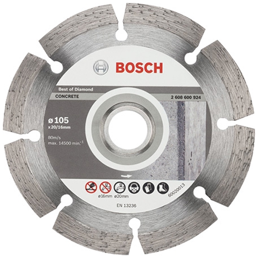 Bosch Diamond Cutting Disc for Concrete 4" 105mm (2608600924) | Bosch by KHM Megatools Corp. Main image