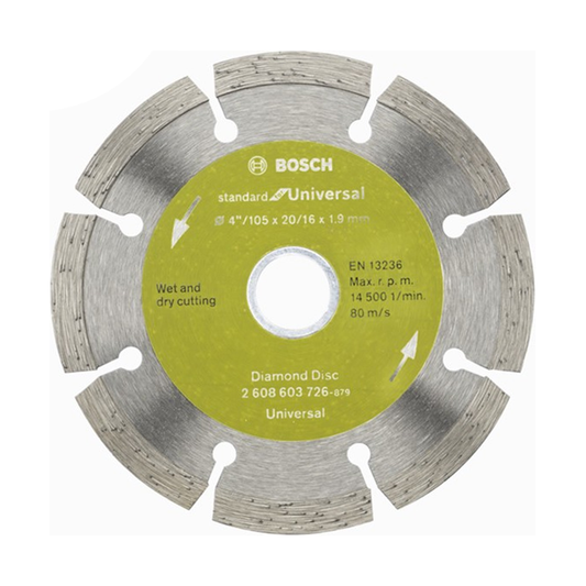 Bosch Diamond Cut Off Wheel 4" Segmented for Universal (2608603726) | Bosch by KHM Megatools Corp.