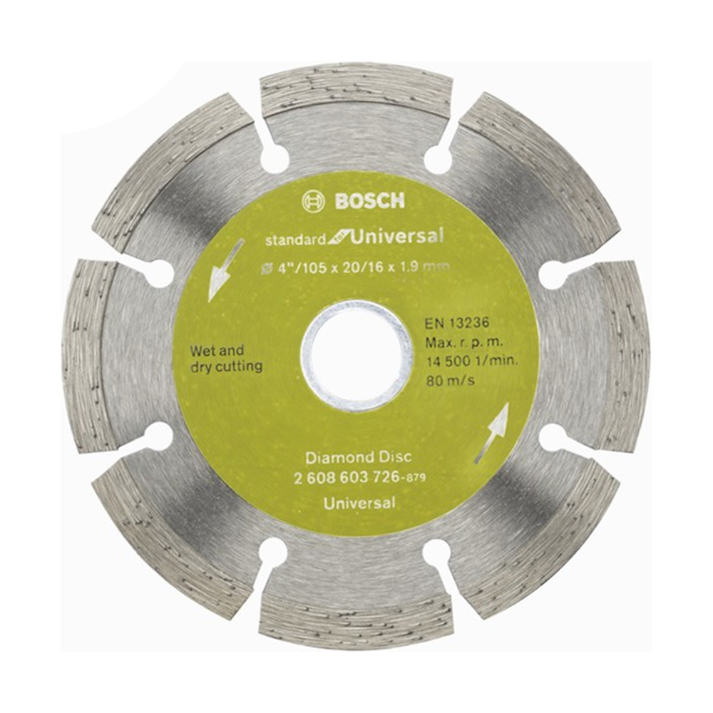 Bosch Diamond Cut Off Wheel 4" Segmented for Universal (2608603726) | Bosch by KHM Megatools Corp.