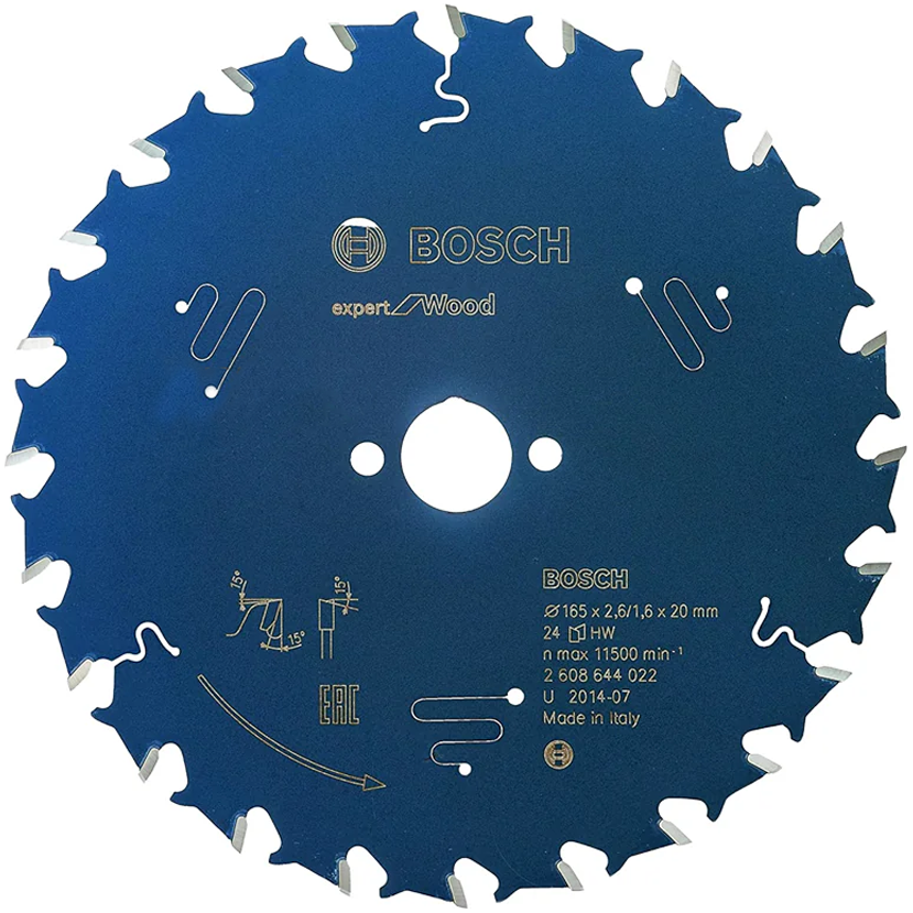 Bosch Circular Saw Blade Expert for Wood 165mm x 24T (2608644022) | Bosch by KHM Megatools Corp.