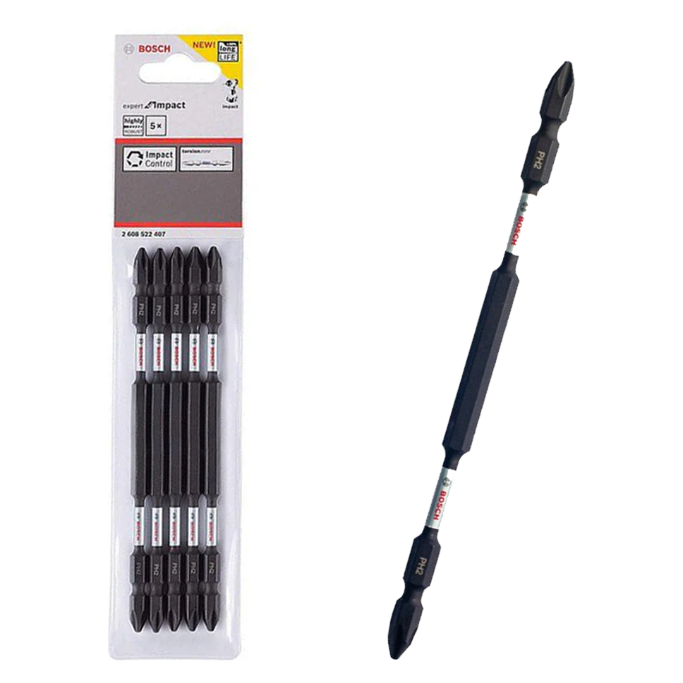Bosch PH2 Impact Double Ended Screwdriver Bit Set 5Pcs 150MM (2608522407) | Bosch by KHM Megatools Corp. Main image