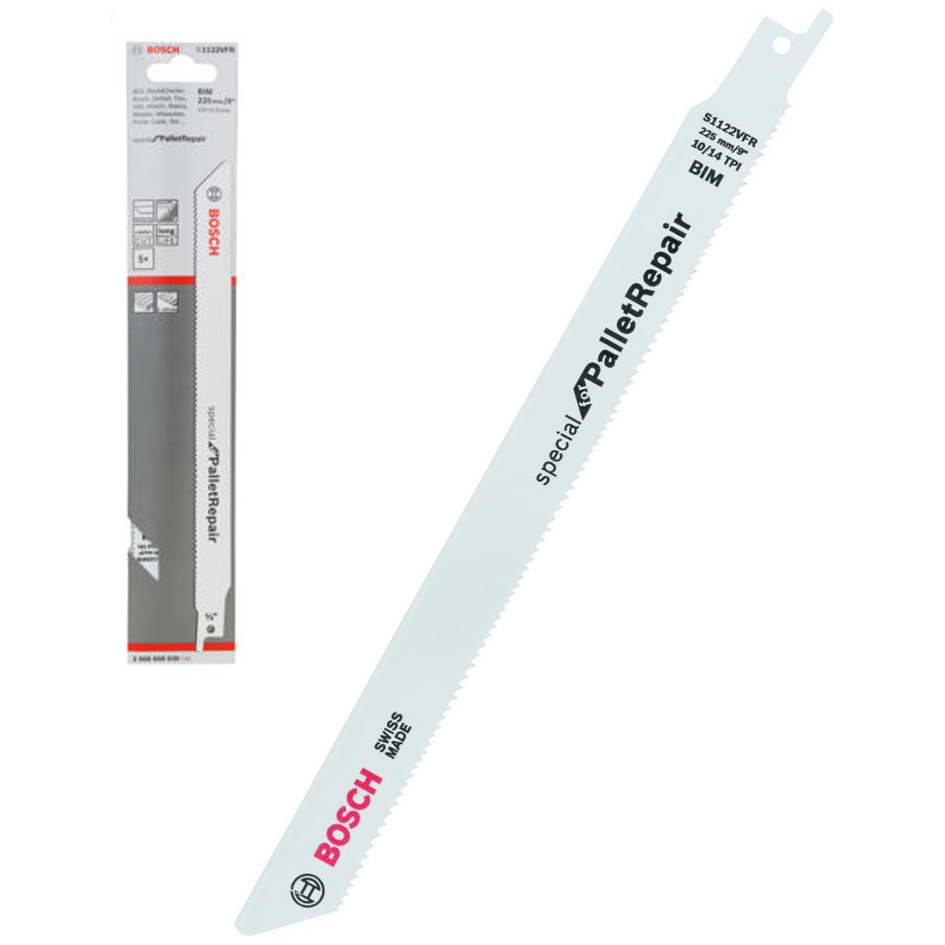 Bosch S1122VFR Reciprocating Saw Blades Special for Pallet Repair 5Pcs ( 2608658030 ) | Bosch by KHM Megatools Corp. Main image