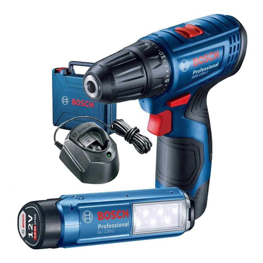 Bosch GSR 120-LI + GLI 120-LI Cordless Drill Driver & LED Cordless Torch Combo Kit Set | Bosch by KHM Megatools Corp.