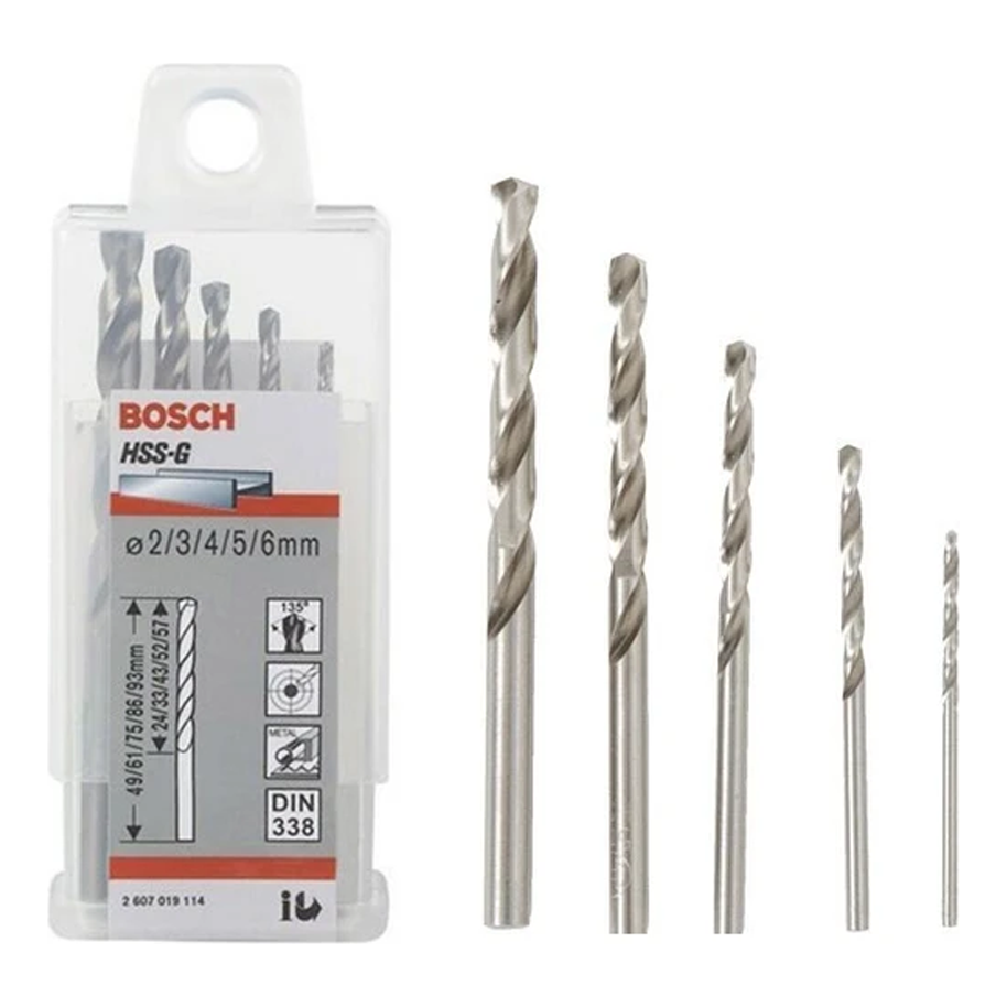 Bosch Metal Twist Drill Bit Set 5Pcs (2607019114) | Bosch by KHM Megatools Corp. Main image