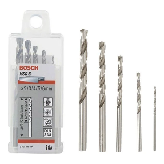 Bosch Metal Twist Drill Bit Set 5Pcs (2607019114) | Bosch by KHM Megatools Corp.