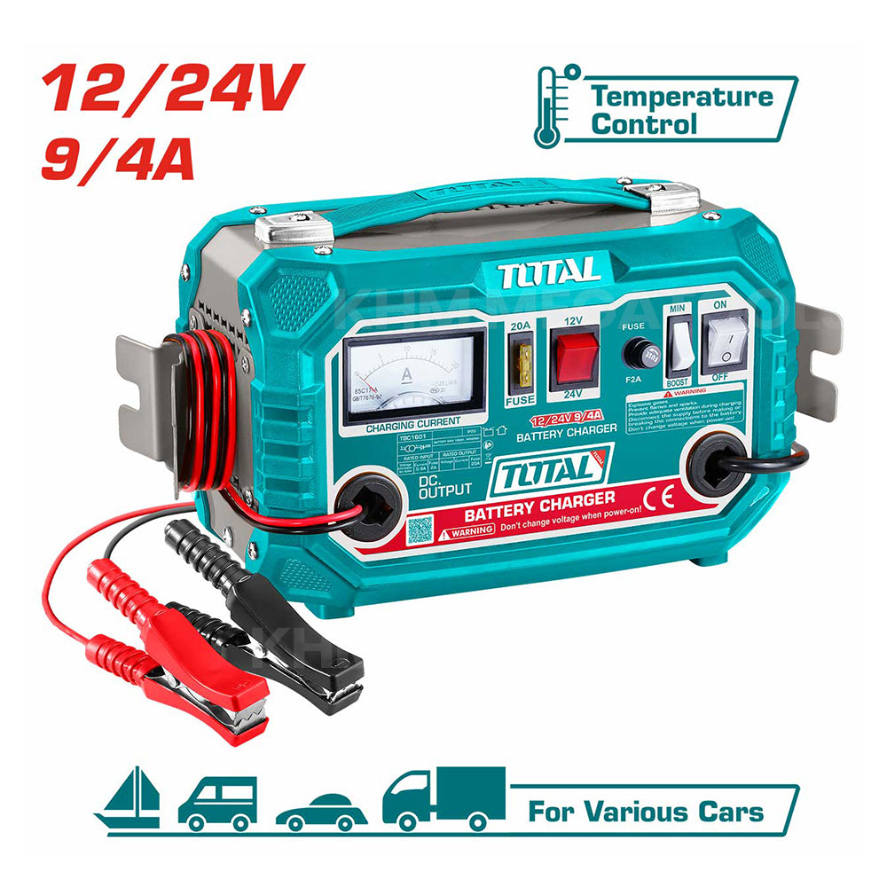 Total TBC1601 Car Battery Charger 12/24V