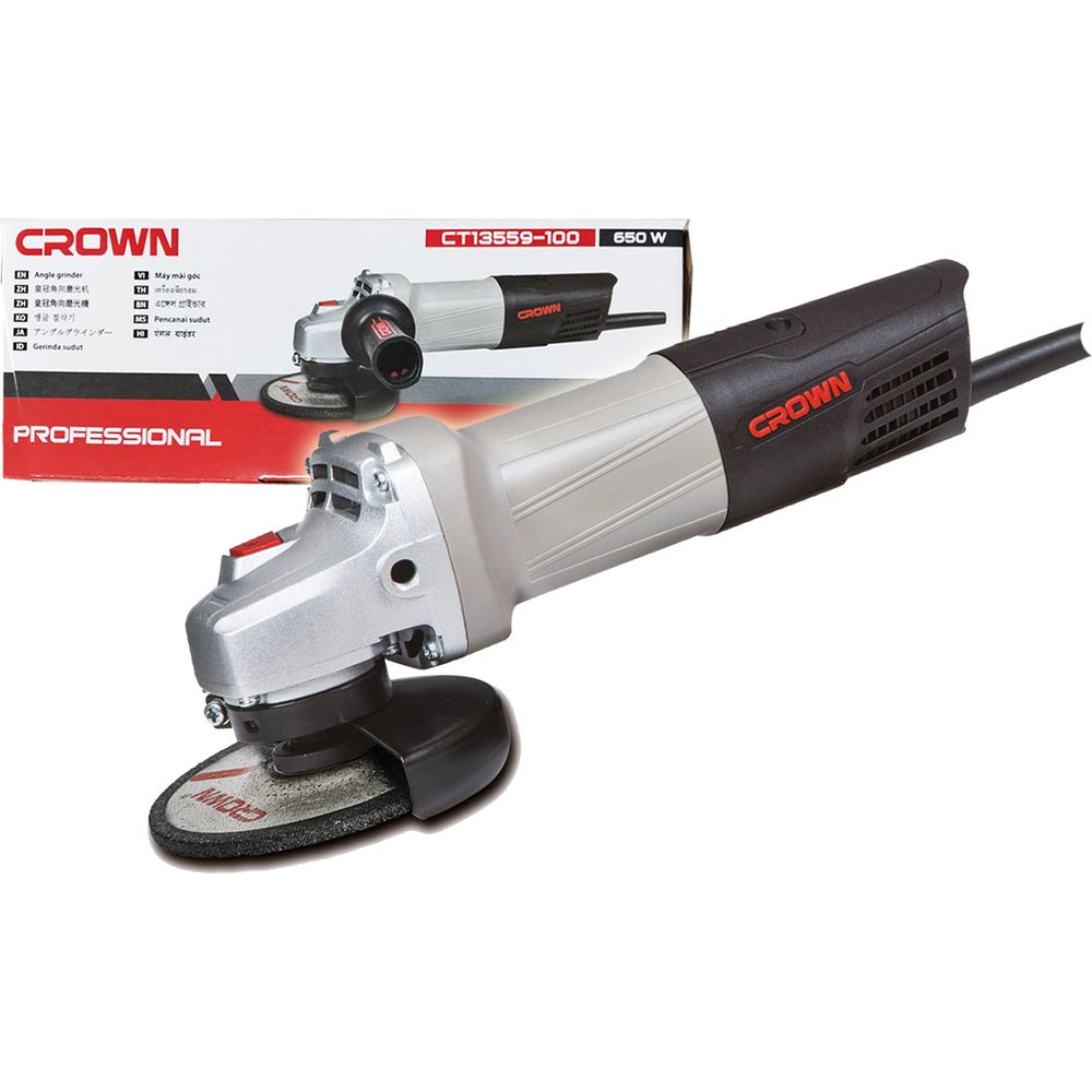 Crown CT13559 Angle Grinder 4" 650W | Crown by KHM Megatools Corp.