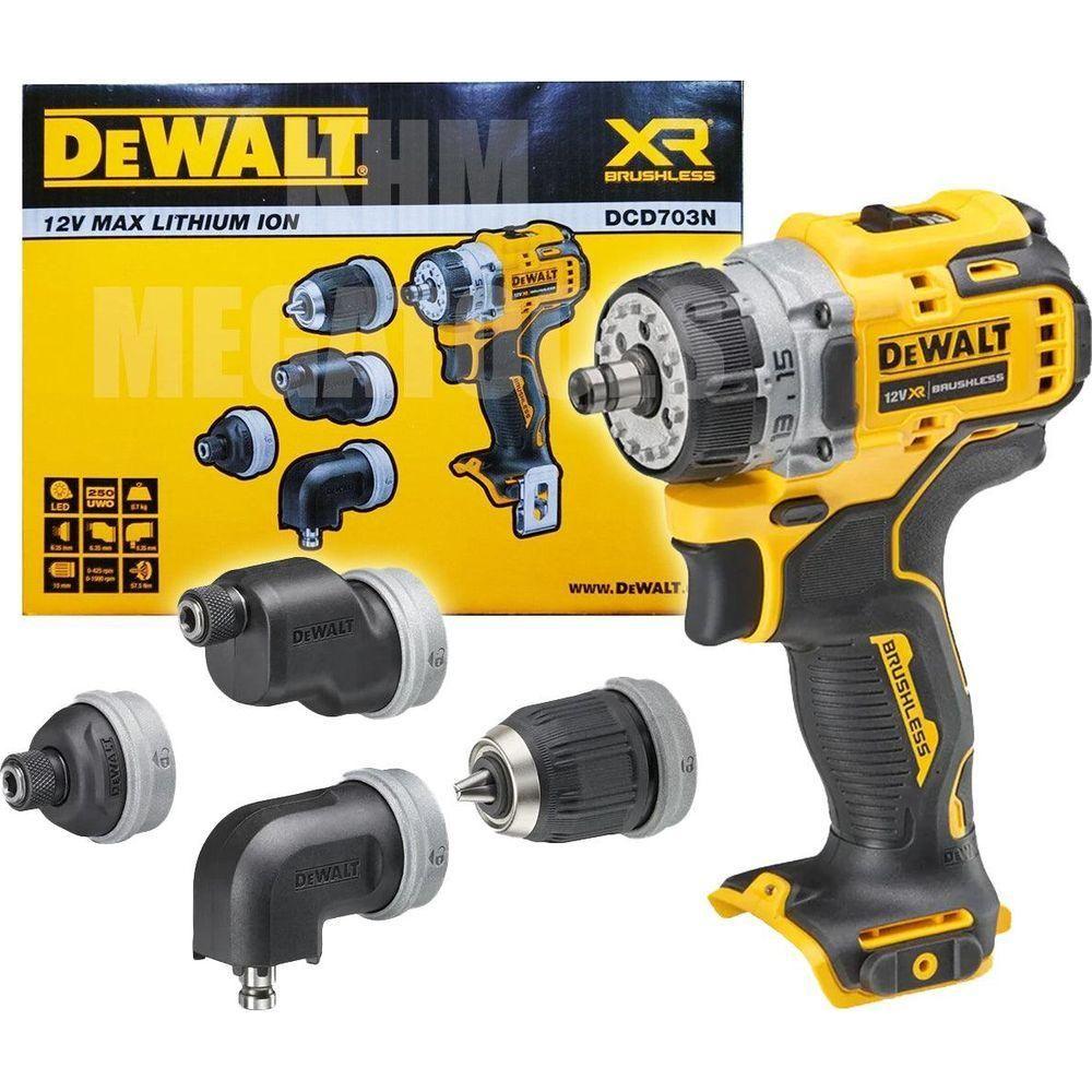 Dewalt DCD703N Brushless Cordless Drill / Driver (5in1 Multi Head) [Ba