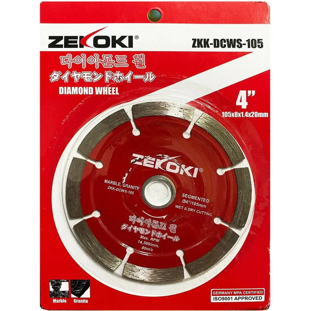Zekoki ZKK-DCWS-105 Diamond Cut Off Wheel 4" Segmented - KHM Megatools Corp.