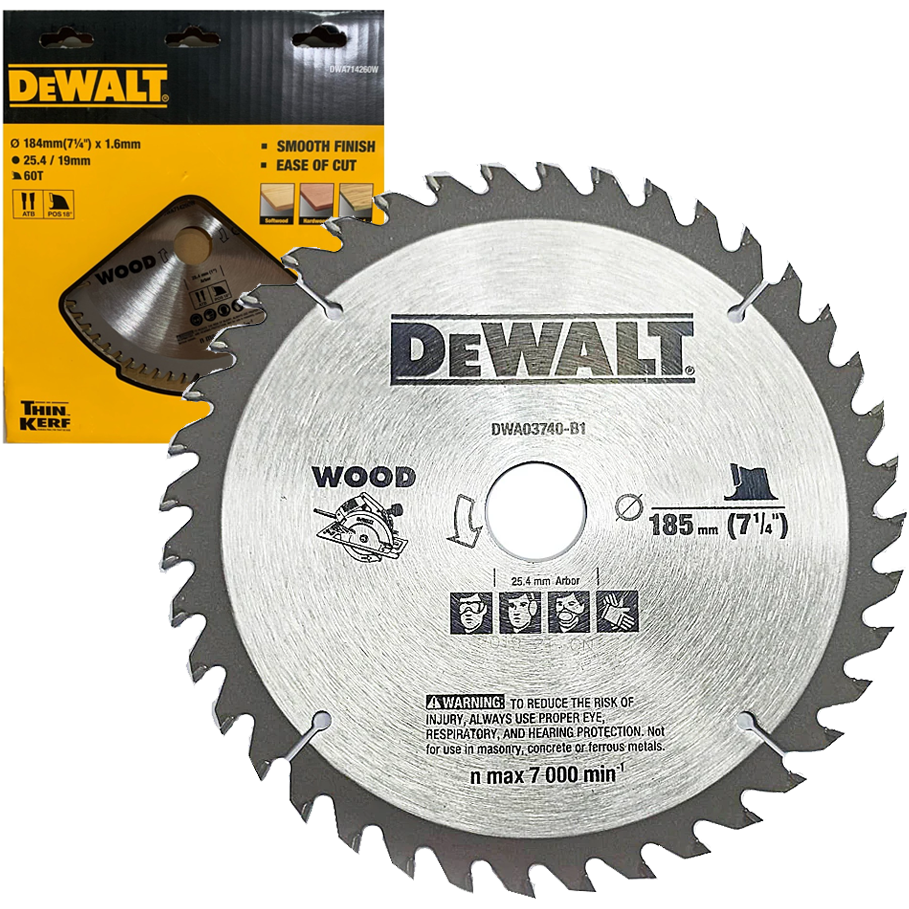 Dewalt DWA714260W Circular Saw Blade 7-1/4" x 60T (Wood) | Dewalt by KHM Megatools Corp.