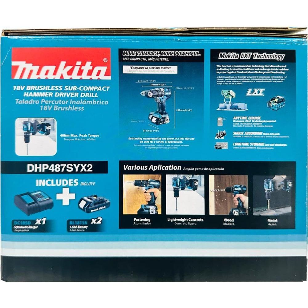 Makita DHP487SYX2 18V Cordless Hammer Drill  13mm 40Nm (LXT) [Kit] | Makita by KHM Megatools Corp.