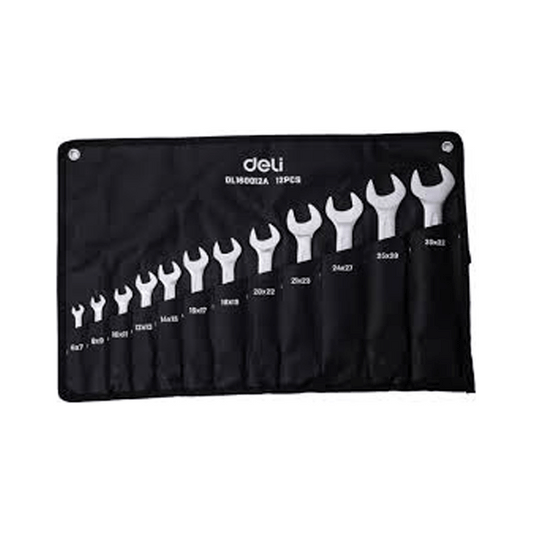 Deli EDL1600012A Double Open End Spanner Set  12pcs | Deli by KHM Megatools Corp.