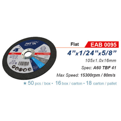 Patta EAB 0095 Flat Cut Off Wheel 4" | Patta by KHM Megatools Corp.