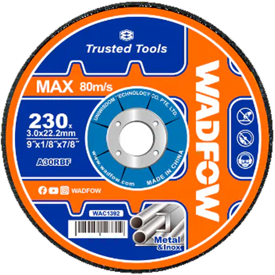Wadfow WAC1373 Abrasive Metal Grinding Disc 7" (Depressed) | Wadfow by KHM Megatools Corp.