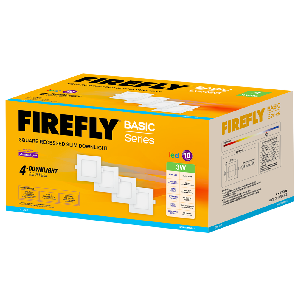 Firefly V40EDL1136 LED Downlight 4pcs. Value Pack Surface Slim | Firefly by KHM Megatools Corp.