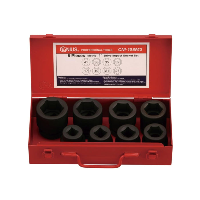 Genius CM-108M3 1" Drive (17-41mm) Socket Wrench Set 8pcs | UT by KHM Megatools Corp.