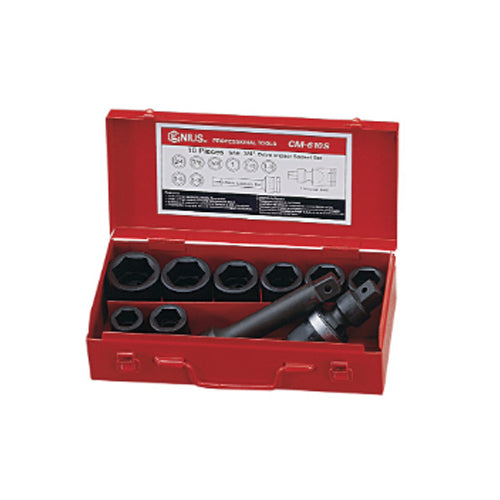 Genius CM-610S 3/4" Drive (3/4"-1-3/8") Socket Wrench Set 10pcs