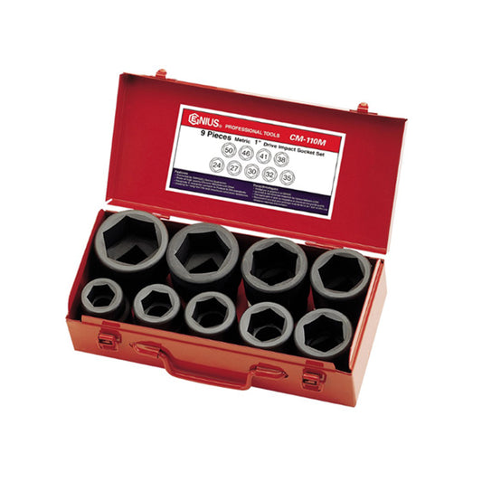 Genius CM-110M 1" Drive (24-50mm) Socket Wrench Set 9pcs | UT by KHM Megatools Corp.