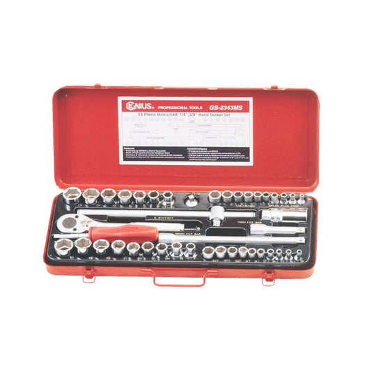 Genius GS-2343M 1/4" Drive (4-12mm) Socket Wrench Set 43pcs | UT by KHM Megatools Corp.