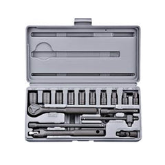 Gestar 99-007Z 1/4" Drive (5/32" - 1/2") Socket Wrench 16pcs 6pts (Zinc Phosphate)