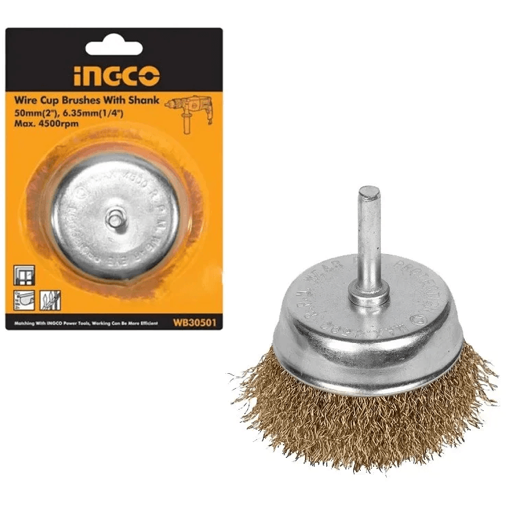 Ingco WB30501 Wire Cup Brush 2" with 1/4" shank - KHM Megatools Corp.