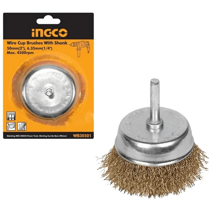 Ingco WB30501 Wire Cup Brush 2" with 1/4" shank - KHM Megatools Corp.
