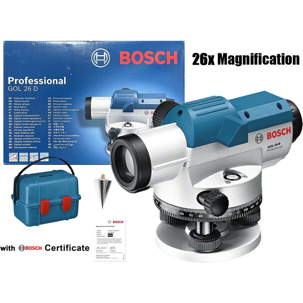 Bosch GOL 26 D Surveyor - Optical Level (100m) - KHM Megatools Corp.