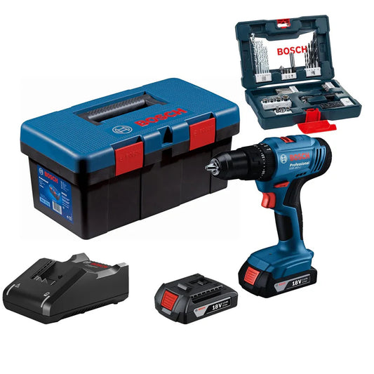 Bosch GSB 183 Cordless Impact Drill with 41pcs Accessory and Fisherman Toolbox (06019K91K2) | Bosch by KHM Megatools Corp.