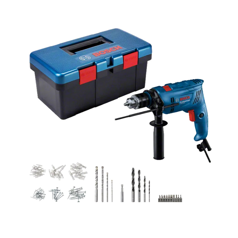 Bosch GSB 600 Impact Drill with 21pcs Accessory and Fisherman Toolbox (06011A03K2) | Bosch by KHM Megatools Corp. Main image
