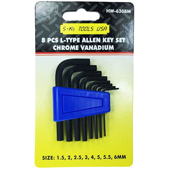 S-Ks 8pcs. HW-6308M Short Arm Allen Wrench Set 1.5-6mm | SKS by KHM Megatools Corp.