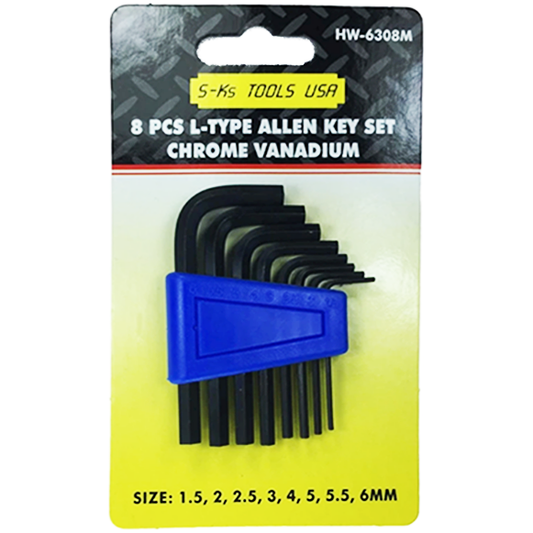 S-Ks 8pcs. HW-6308M Short Arm Allen Wrench Set 1.5-6mm | SKS by KHM Megatools Corp.
