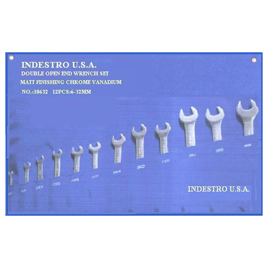 Indestro IO622 Open End Wrench 6-22mm 8pcs | Indestro by KHM Megatools Corp.