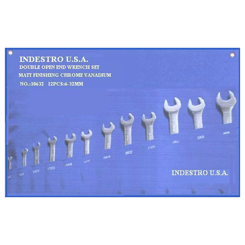 Indestro IO632 Open End Wrench 6-22mm 12pcs | Indestro by KHM Megatools Corp.