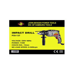 John Benzen PDI-13T Impact Drill/Hammer Drill 10mm (1/2") 710W